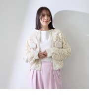 ボタニカルレースブルゾン≪手洗い可能≫