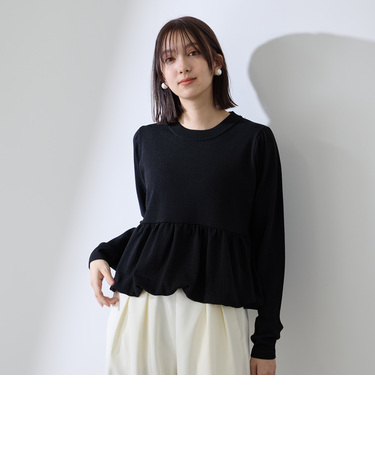 バルーンヘムニットプルオーバー≪手洗い可能≫