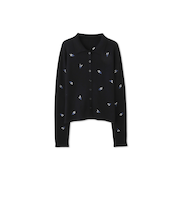 フラワー刺繍ポロニットトップス≪手洗い可能≫