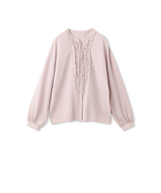 ストレッチジョーゼットミニフリルブラウス