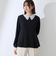 カットジョーゼットレースカラーフレアプルオーバー