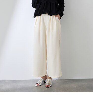 ダブルインタックプルオンワイドパンツ