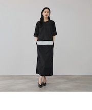 【上下セット】レイヤリードルマントップ×スカート2ピース