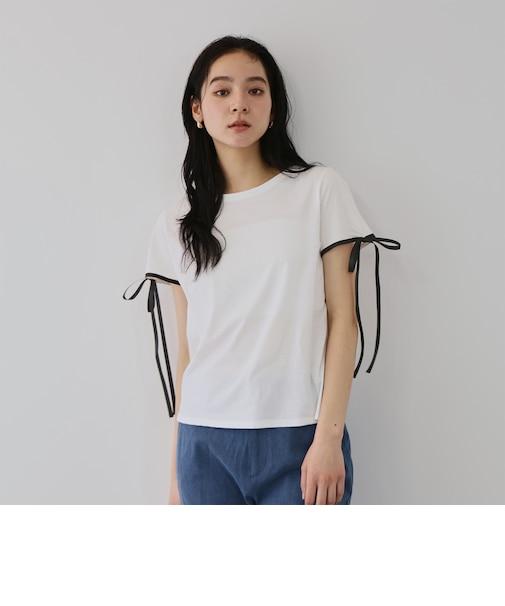 サテンリボンスリーブプルオーバー