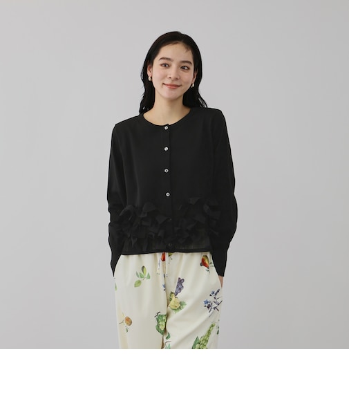 ブルーミングリボンニットカーディガン