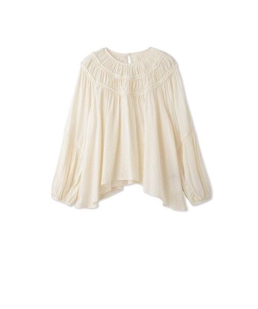 DELAVEダブルギャザースモックブラウス