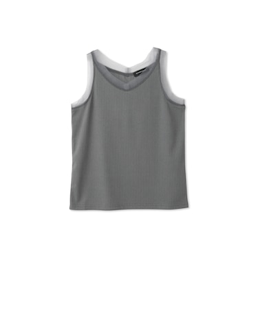 チュールネックラインタンクトップ