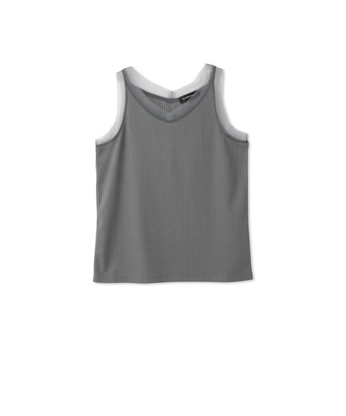 チュールネックラインタンクトップ