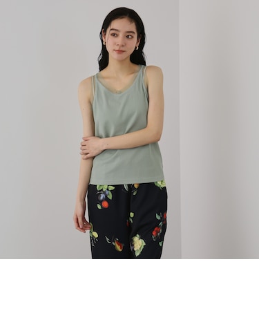 チュールネックラインタンクトップ