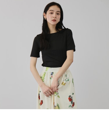 ニュアンスストレッチリブプルオーバー