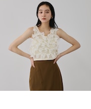 ブルーミングリボンニットベスト