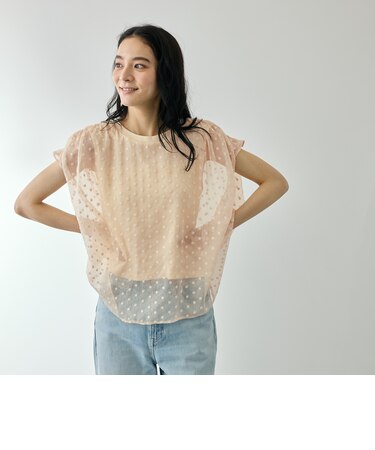 フラワー刺繍前後2WAYブラウス