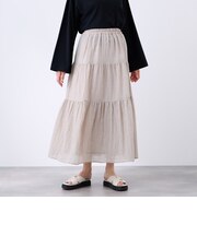 ボイルシャンブレーティアードスカート