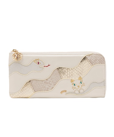 アナスイ ANNA SUI ウィズスネーク Lファスナー薄マチ長財布 