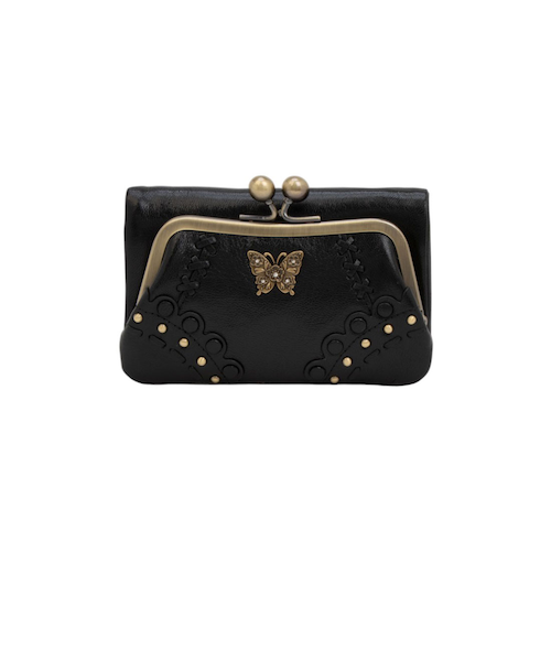 ANNA SUI お財布 楽天市場】アナスイ 財布 二つ折り財布 がま口財布 黒(ブラック