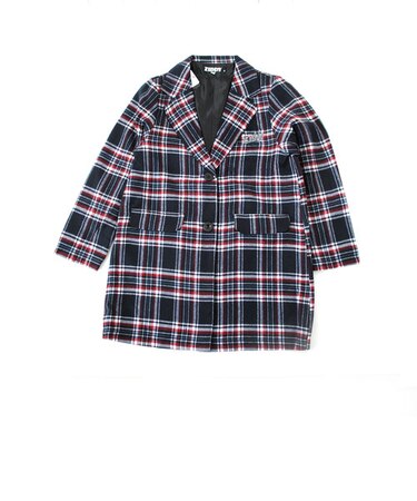 シャギーチェックチェスターコート