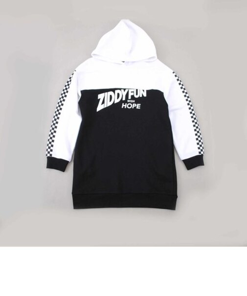 【ニコプチ掲載】【JSガール掲載】【カタログ掲載】TC裏毛切替パーカーワンピース