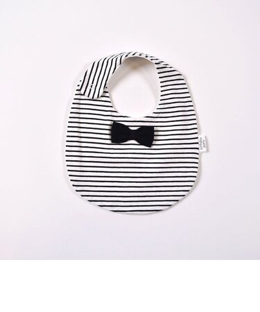 リボン 蝶ネクタイ シンプル ボーダー よだれかけ スタイ ベビー