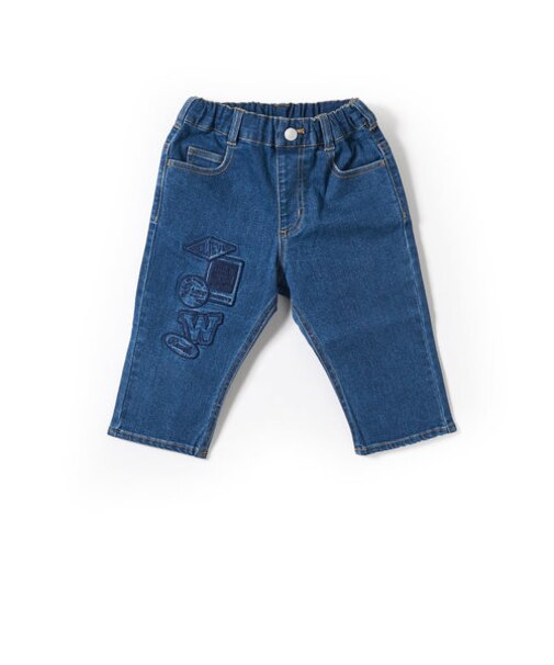 6分丈 ストレッチ パッチ デニム パンツ (100~160cm)