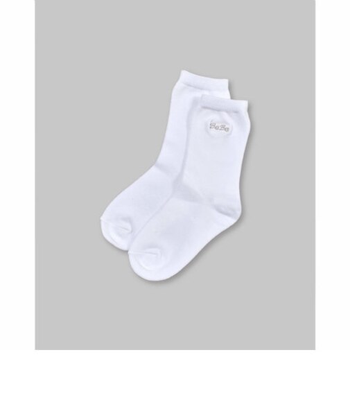 フォーマル 定番 BeBe ロゴ 刺繍 ショートソックス (15~24cm)