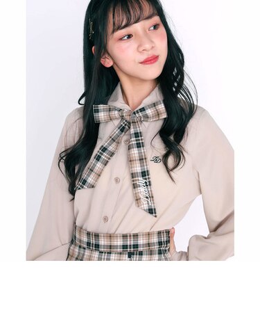 ツイル チェック柄 リボン ネクタイ