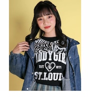 ZIDDY 【 ニコ☆プチ 4月号 掲載 】 ゼブラ柄 襟取り外し 長袖 Tシャツ (130~160cm)