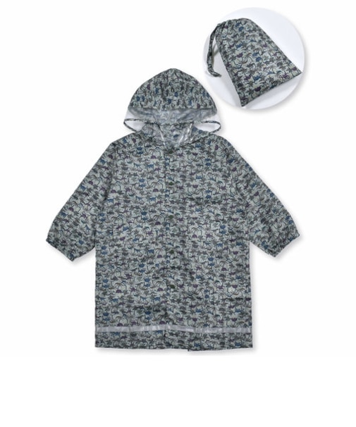 ケース付き 総柄 レインコート (95~135cm)