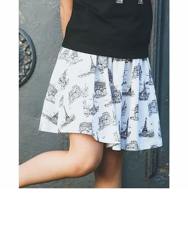 Paris プリント スムース コットン スカート (90~150cm)