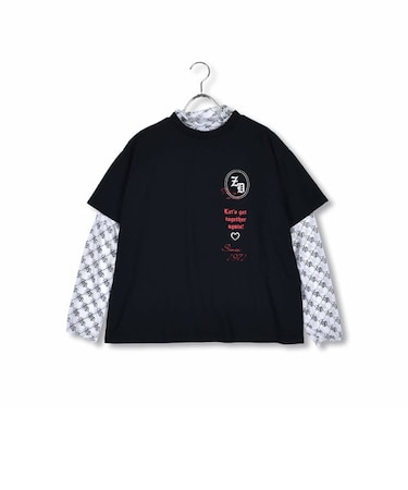 モノグラム シアー インナー + ロゴ Tシャツ レイヤード セット (130~160cm)