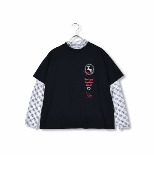 モノグラム シアー インナー + ロゴ Tシャツ レイヤード セット (130~160cm)