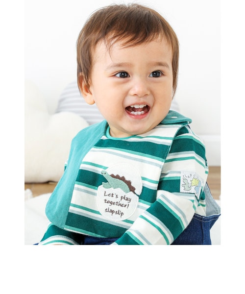 お揃い 】 マルチボーダー 恐竜 刺繍 スタイ ベビー｜ベベ オンライン