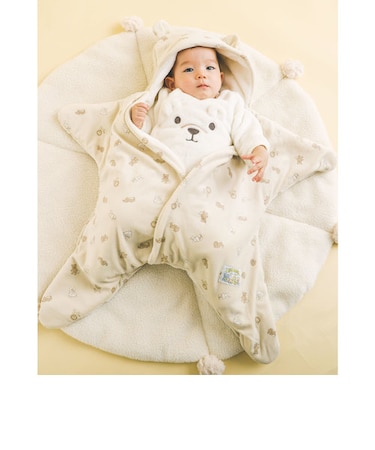 イチゴ 花 くま アニマル 総柄 星型 おくるみ ベビー