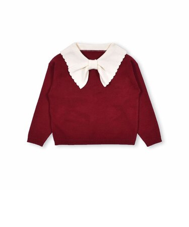 リボン スカラップ カラー ニット (90~130cm)