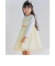 日本製 フォーマル オーガンジー 花柄 フラワー 刺繍 ワンピース (110~130cm)