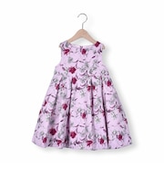 日本製 フォーマル グログラン 花柄 フラワー プリント ワンピース (110~130cm)