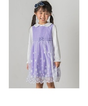 フォーマル ドット チュール 刺繍 ワンピース (110~130cm)