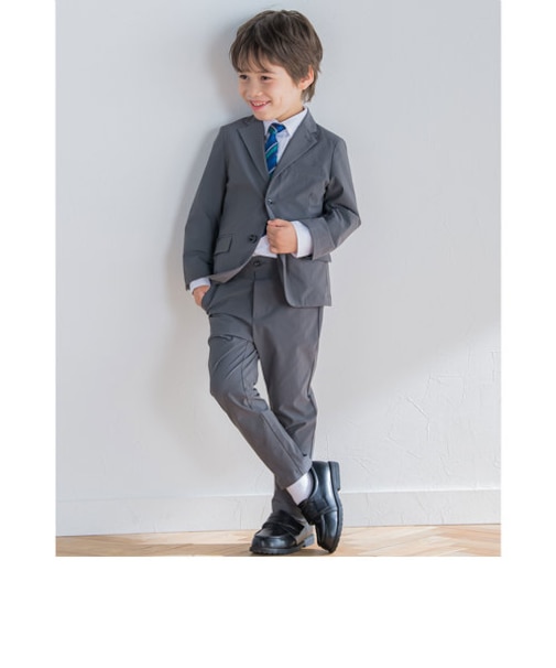 フォーマル ナイロン ストレッチ ジャケット パンツ セットアップ (110~130cm)