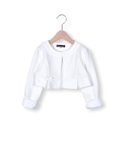 フォーマル リップル ポンチ ノーカラー ジャケット (110~130cm)