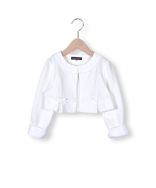 フォーマル リップル ポンチ ノーカラー ジャケット (110~130cm)