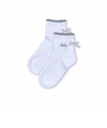 リボン 付き 透かし編み ソックス (11~24cm)