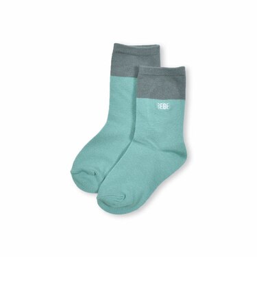 ロゴ 刺繍 入り バイカラー ソックス (13~21cm)