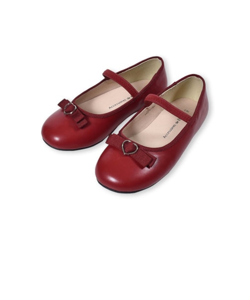 リボン 付き 合皮 バレエシューズ (16~20cm)