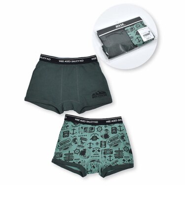 無地 + 総柄 2P コットン フライス ショーツ (110~160cm)