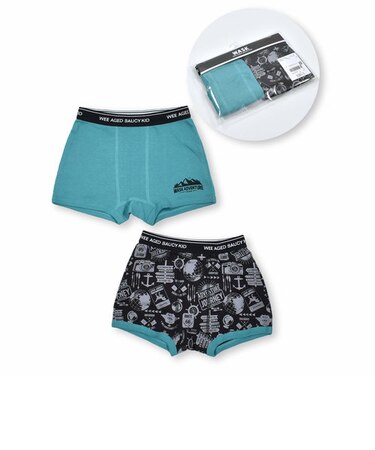 無地 + 総柄 2P コットン フライス ショーツ (110~160cm)