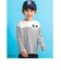 【 Disney 】 ミッキーマウス / ミニーマウス / フェイス ワッペン 付 ボーダー 柄 Tシャツ / ディズニー (80~130cm)