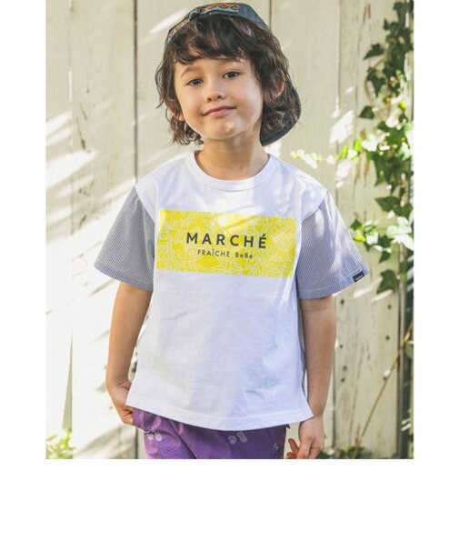 ストライプドッキングTシャツ(90~150cm)