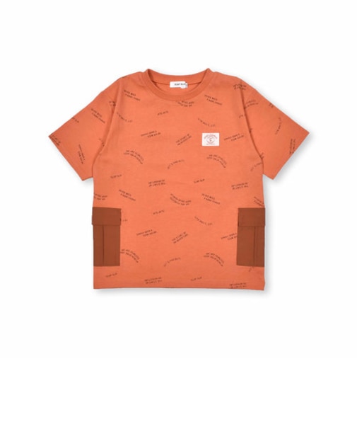 カーゴ風ポケット付ロゴ柄半袖Tシャツ(80~130cm)