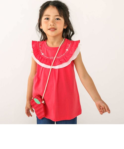 刺しゅうフリル襟AラインTシャツ(80~130cm)｜ベベ オンライン ストアの