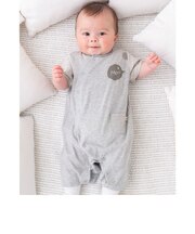 オーガニック 天竺 ボーダー クマ カバー オール (70~80cm)