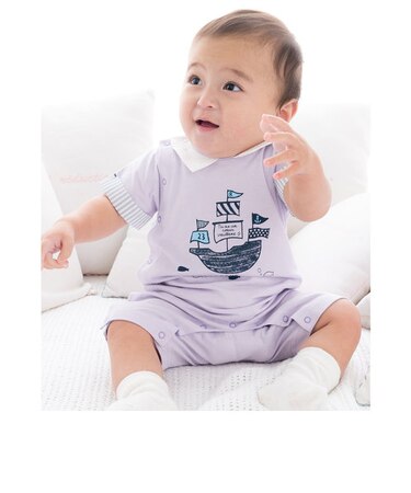 海モチーフカバーオール(70~80cm)